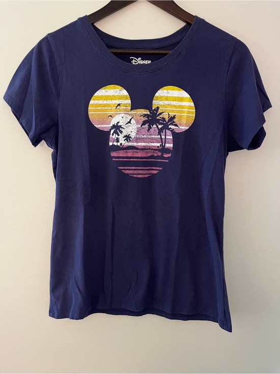 Disney Tops - Disney Graphic Tee Mickey Tropical Sunset